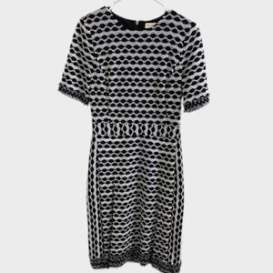 Tory Burch‎ Black and White Geometric Mini Dress Small